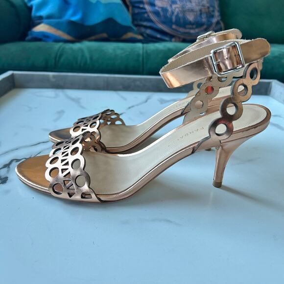 Loeffler Randall Opal Geometric Laser Cut Metallic Sandals Size 9 - Picture 2 of 9